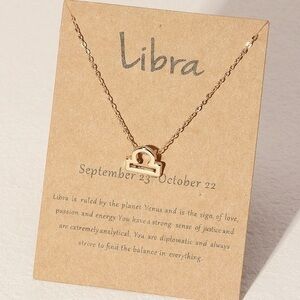 Zodiac Libra Necklace Gold